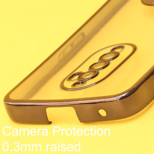 Black 6D Chrome Logo Cut Transparent Case for Oppo Reno 2F
