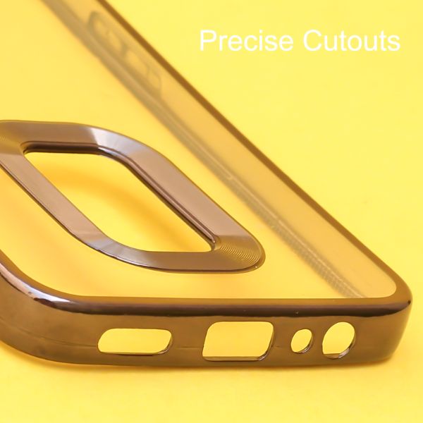 Black 6D Chrome Logo Cut Transparent Case for Oppo Reno 2F