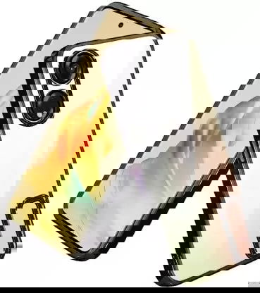 Black 6D Chrome Logo Cut Transparent Case for Oppo Reno 8T