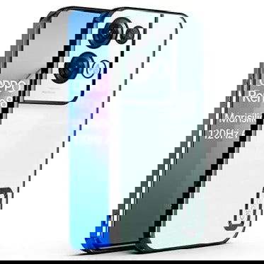 Black 6D Chrome Logo Cut Transparent Case for Oppo Reno 8