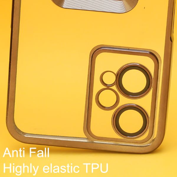 Black 6D Chrome Logo Cut Transparent Case for Realme 9 Pro