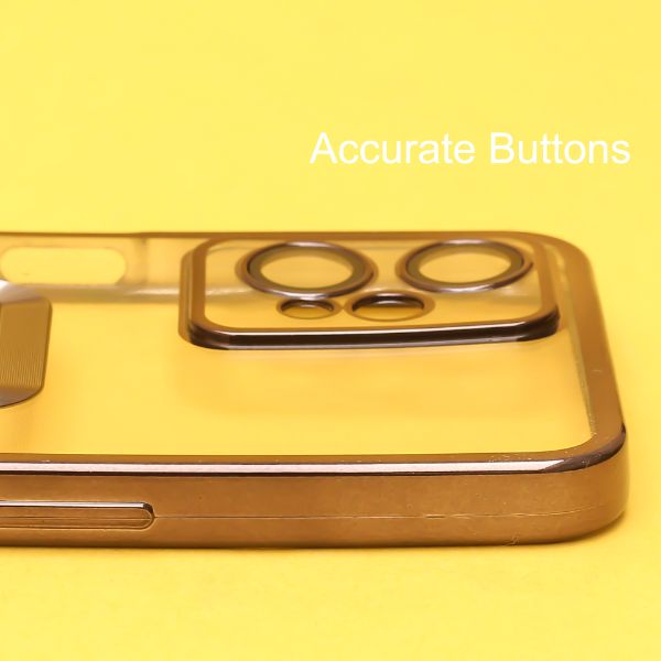 Black 6D Chrome Logo Cut Transparent Case for Realme 9 Pro