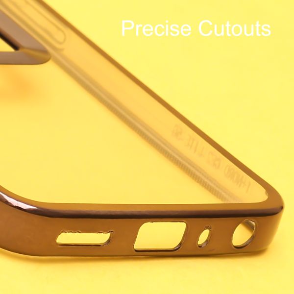 Black 6D Chrome Logo Cut Transparent Case for Realme 9 Pro