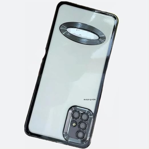 Black 6D Chrome Logo Cut Transparent Case for Samsung A51