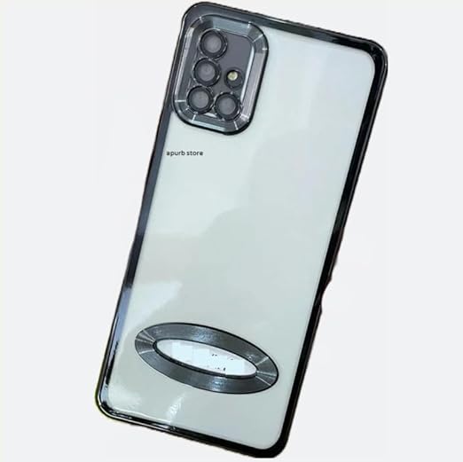 Black 6D Chrome Logo Cut Transparent Case for Samsung A51