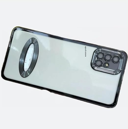 Black 6D Chrome Logo Cut Transparent Case for Samsung A51