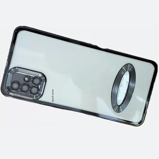 Black 6D Chrome Logo Cut Transparent Case for Samsung A51