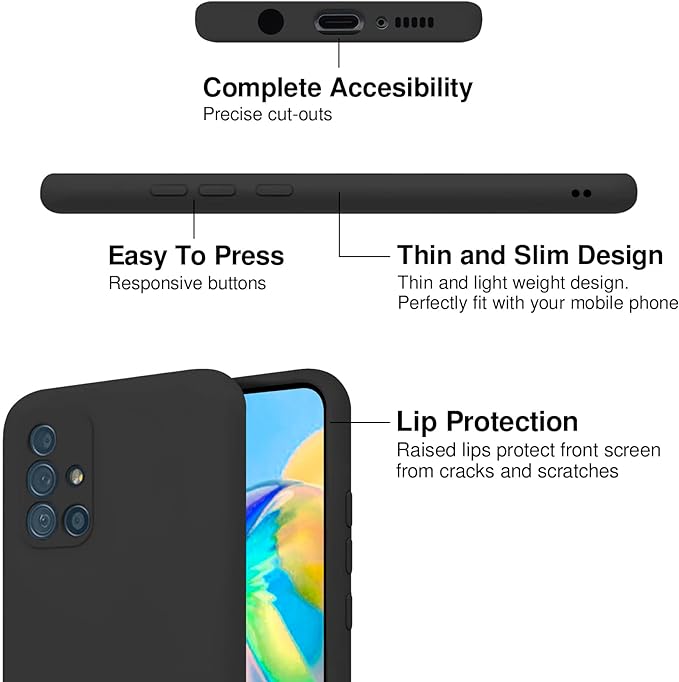 Black Camera Original Silicone Case for Samsung A71