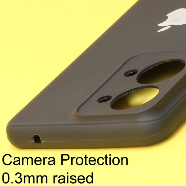 Black Candy Silicone with Apple Logo Case for Oneplus Nord 2T
