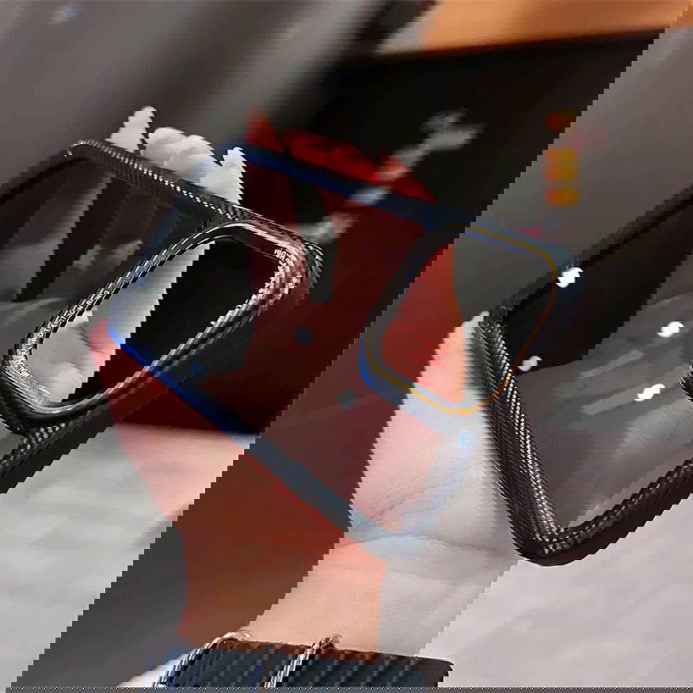 Black Carbon Style Bumper Transparent Case for Apple iphone 15 Plus