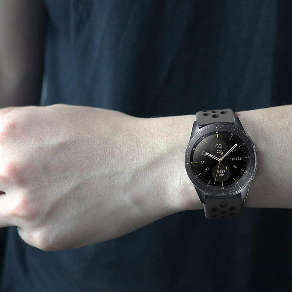 Black Dotted Silicone Strap For Smart Watch 22mm