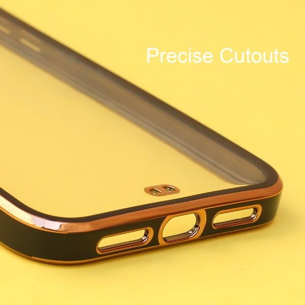 Black Electroplated Transparent Case for Apple iphone 15 Plus
