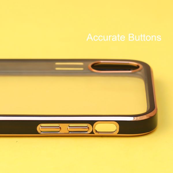 Black Electroplated Transparent Case for Apple iphone Xs max