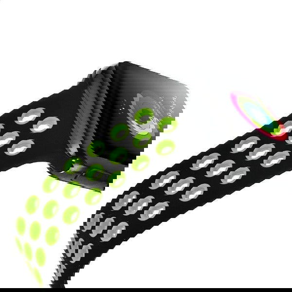 Black Green Dotted Silicone Strap For Apple Watch Series 1 (42mm/44mm/45mm/46mm/49mm)