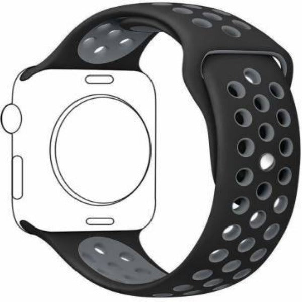 Black Grey Dotted Silicone Strap For Apple Watch Series 4  (38mm/40mm/41mm)