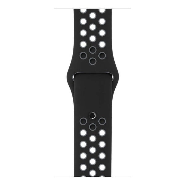 Black Grey Dotted Silicone Strap For Apple Watch Series 2 (42mm/44mm/45mm/46mm/49mm)