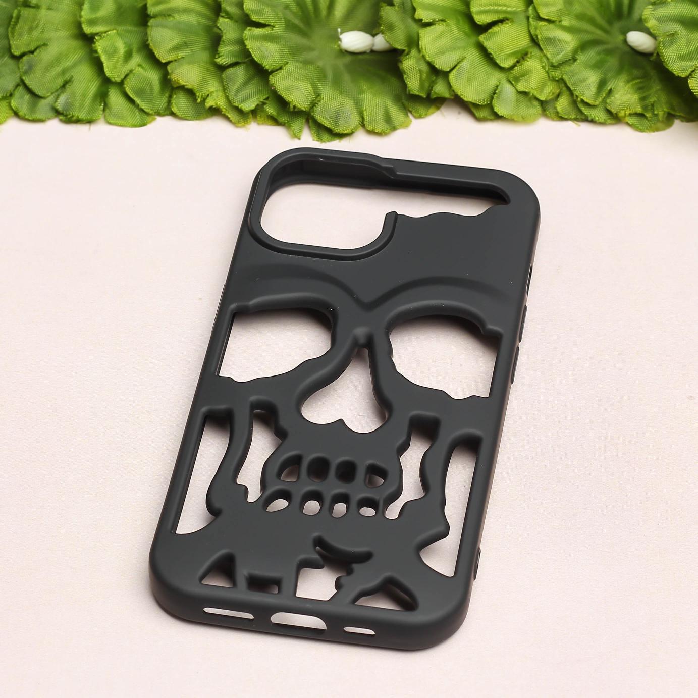 Black Hollow Skull Design Silicone case for Apple iphone 13
