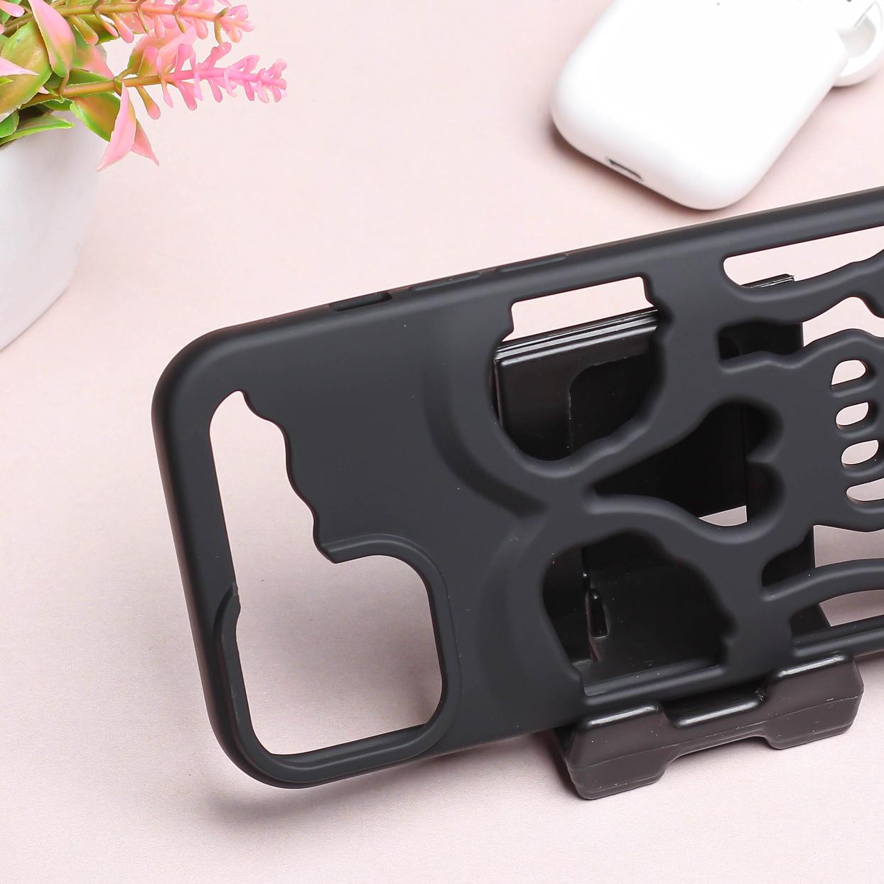 Black Hollow Skull Design Silicone case for Apple iphone 13