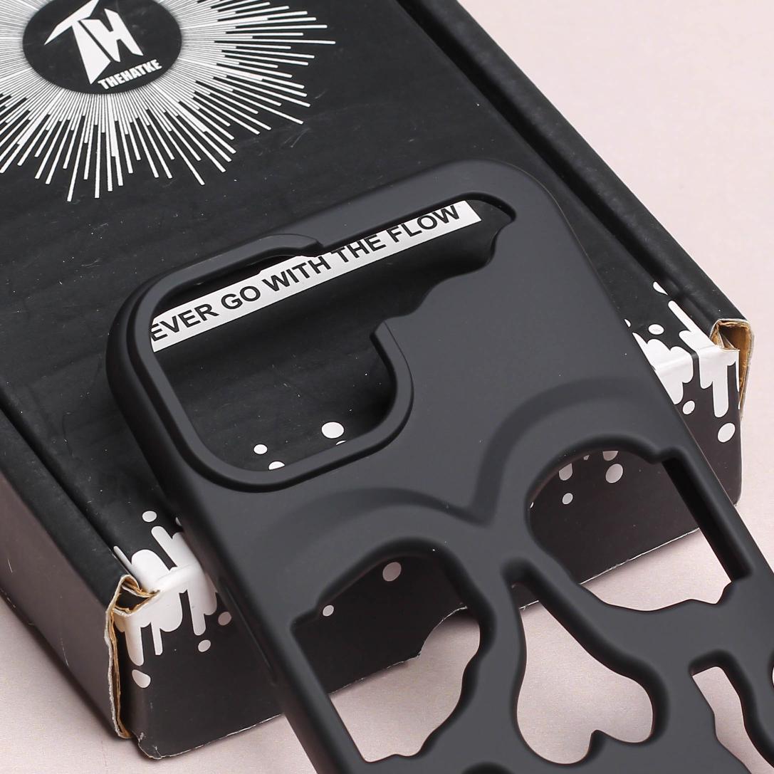 Black Hollow Skull Design Silicone case for Apple iphone 13