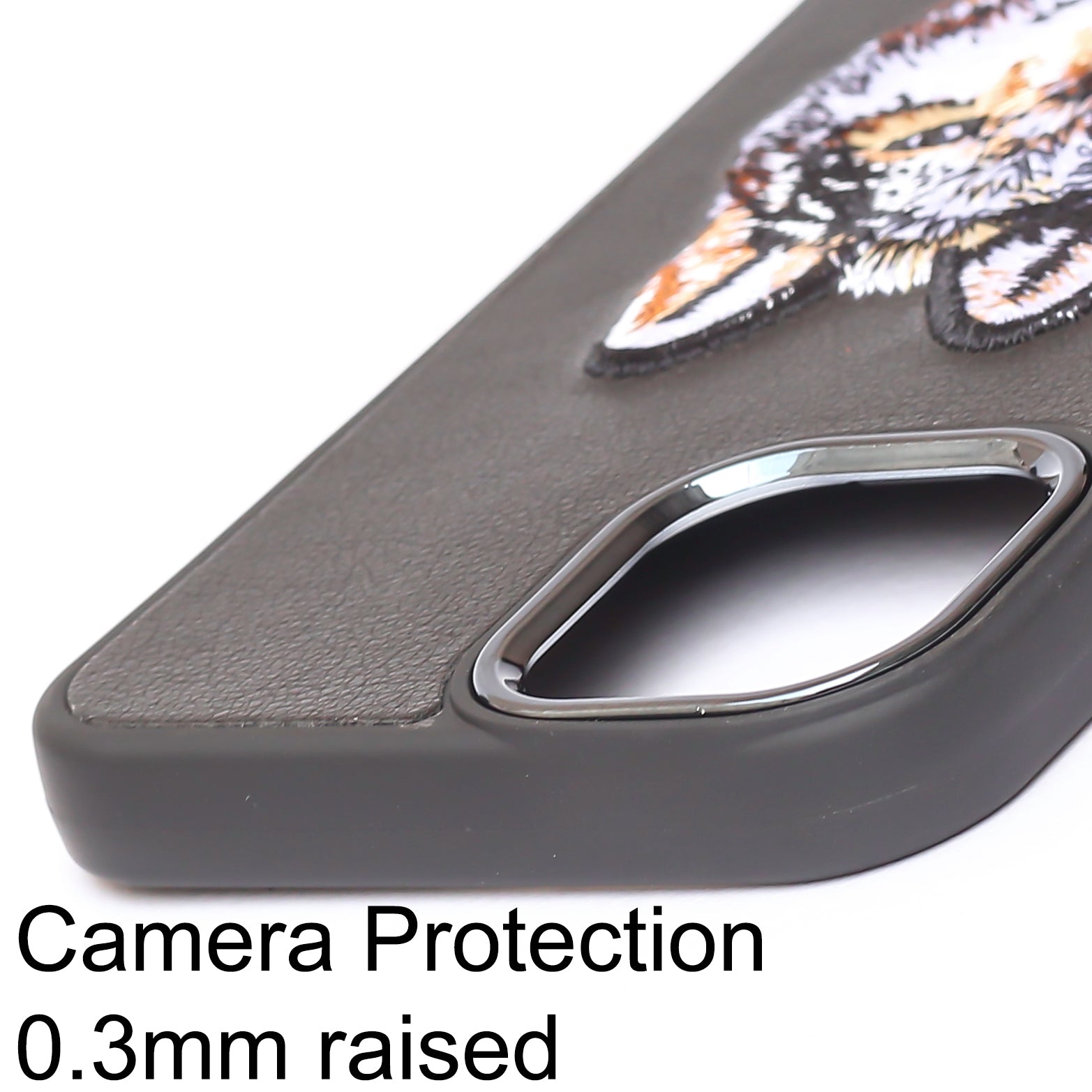 Black Leather Brown Fox Ornamented for Apple iPhone 14 Pro