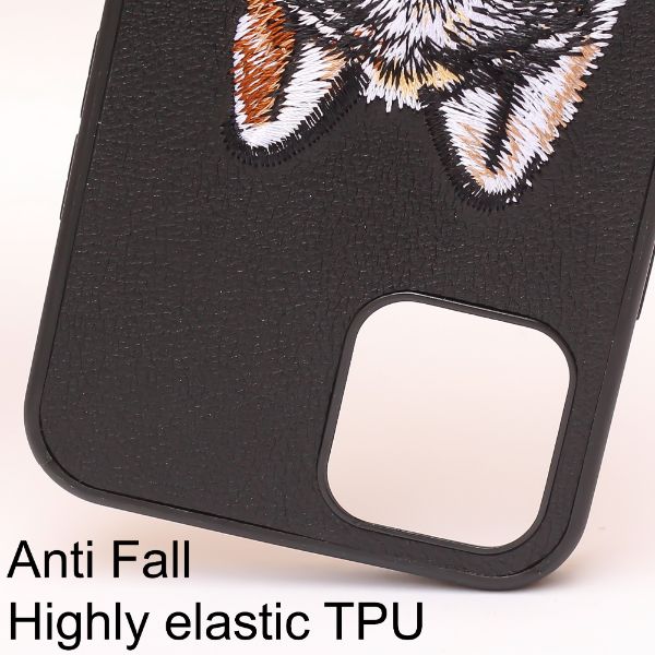 Black Leather Brown Fox Ornamented for Apple iPhone 11 Pro Max