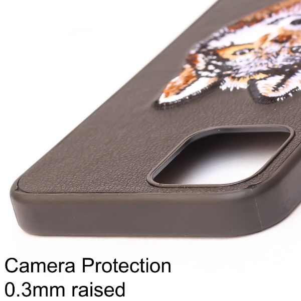 Black Leather Brown Fox Ornamented for Apple iPhone 11 Pro Max