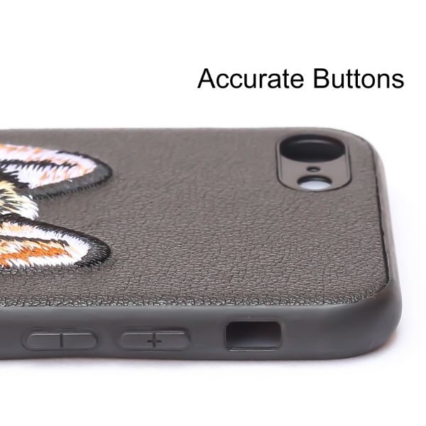 Black Leather Brown Fox Ornamented for Apple iPhone 7