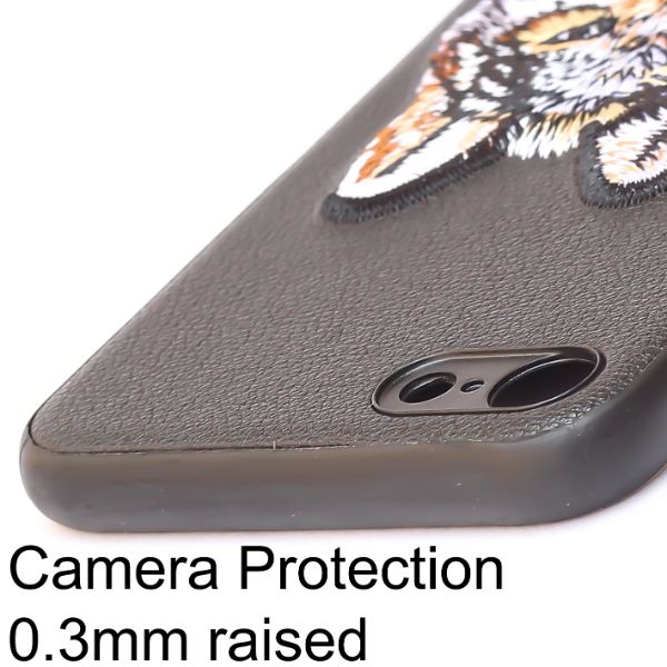 Black Leather Brown Fox Ornamented for Apple iPhone 7