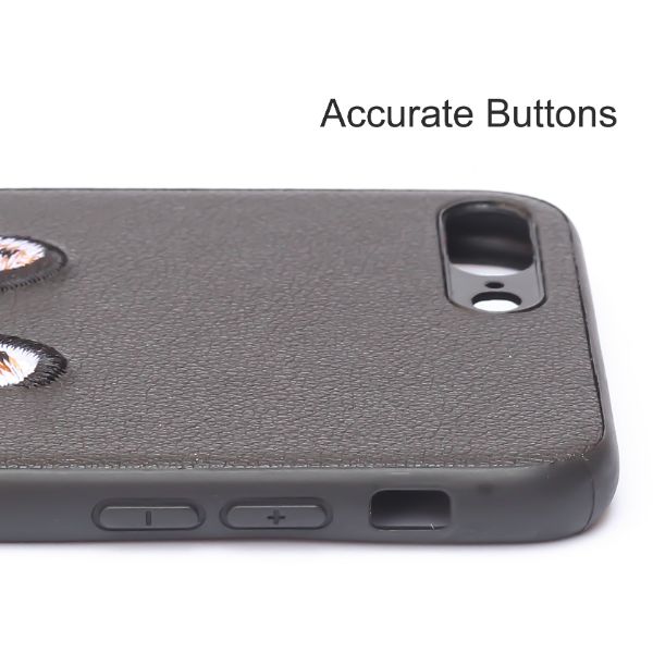 Black Leather Brown Fox Ornamented for Apple iPhone 7 Plus