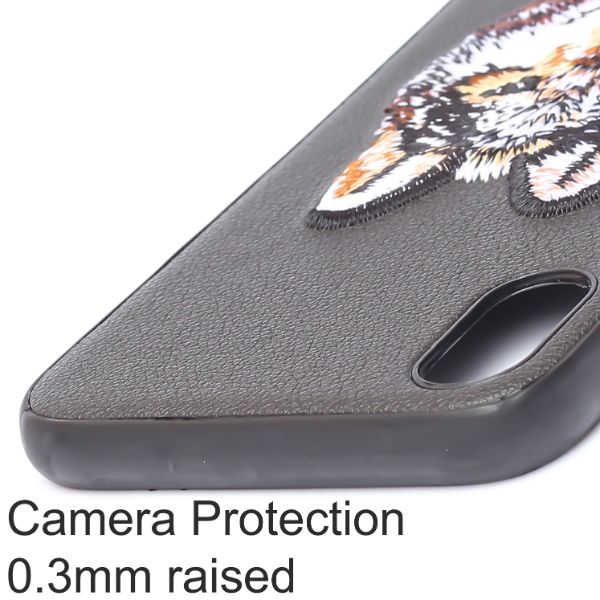 Black Leather Brown Fox Ornamented for Apple iPhone X/XS