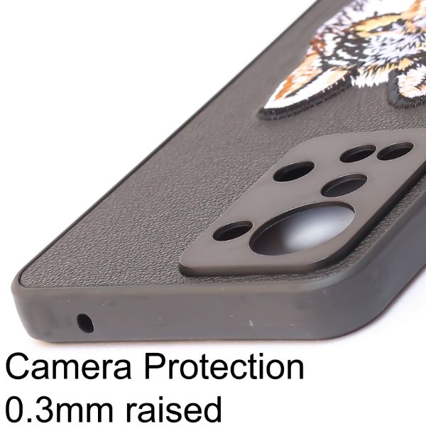 Black Leather Brown Fox Ornamented for Oneplus Nord 2T