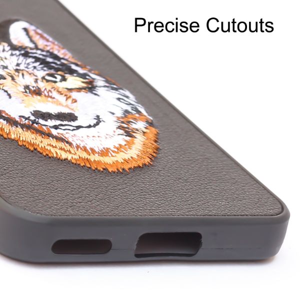 Black Leather Brown Fox Ornamented for Oneplus Nord 2T