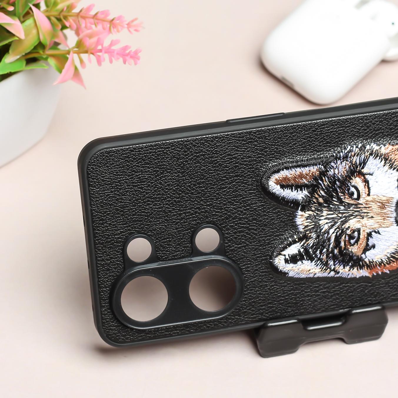 Black Leather Brown Fox Ornamented for Oneplus Nord 3