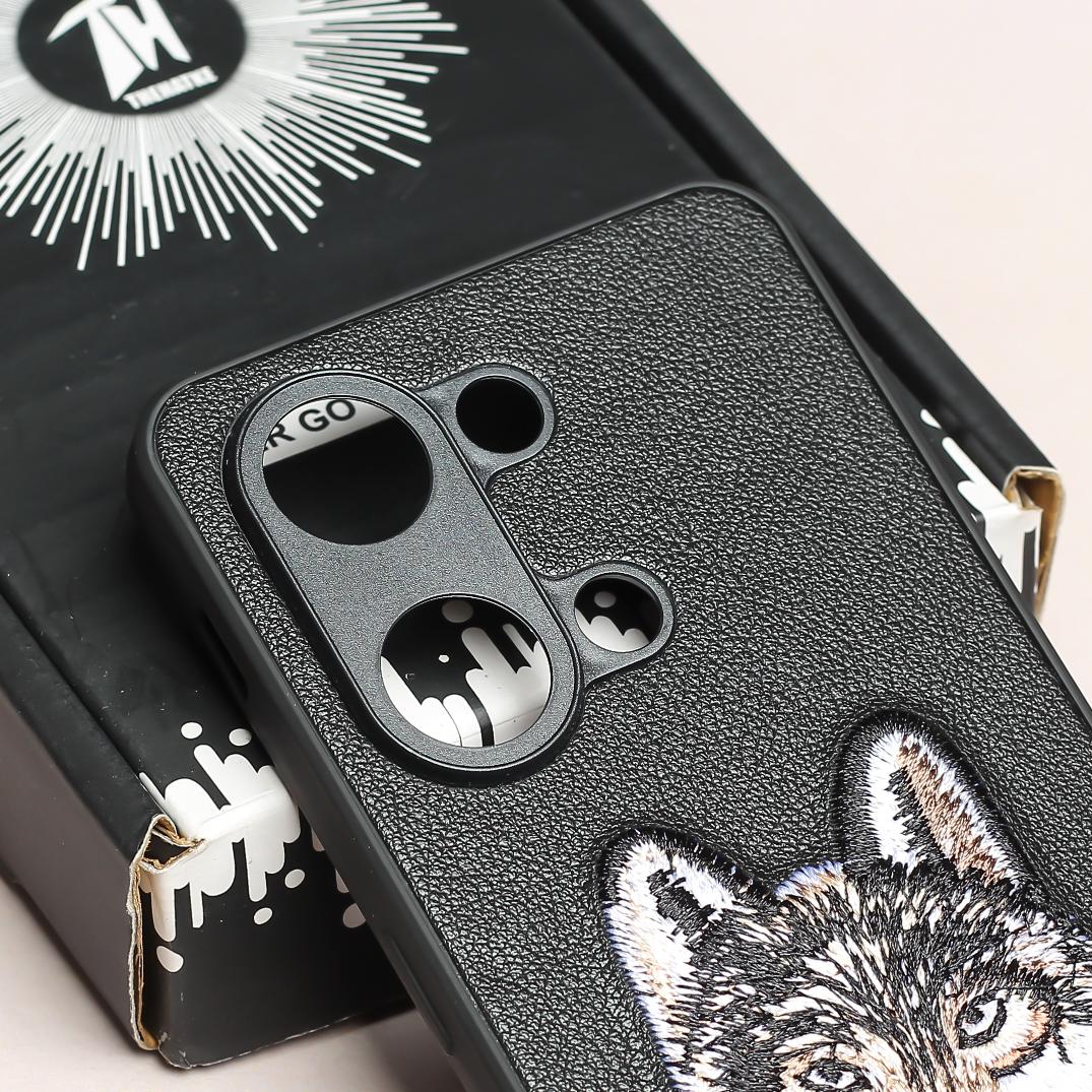 Black Leather Brown Fox Ornamented for Oneplus Nord 3