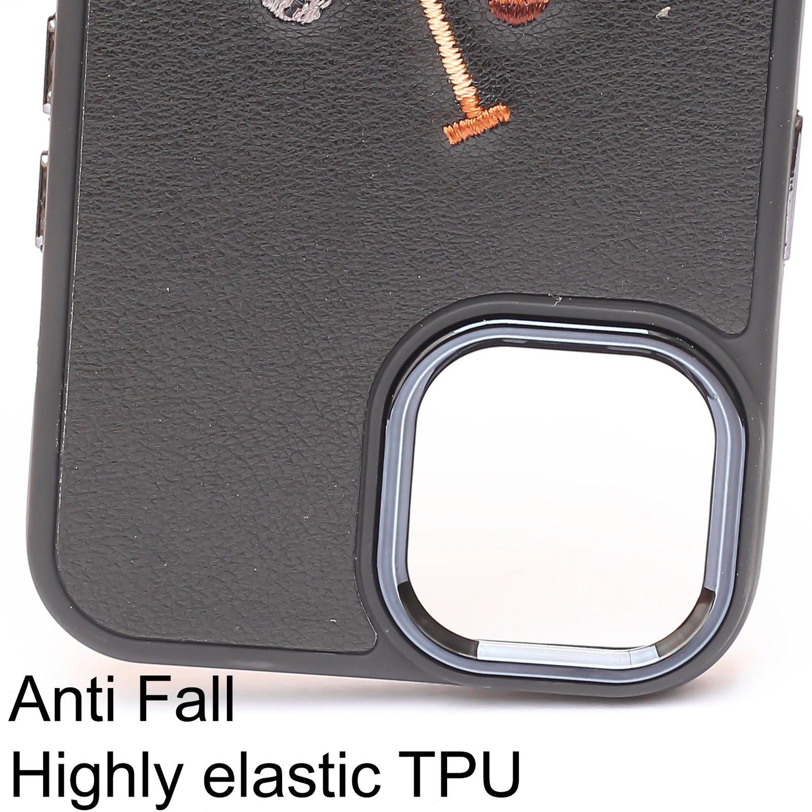 Black Leather Dual Horse rider Ornamented for Apple iPhone 14 Pro