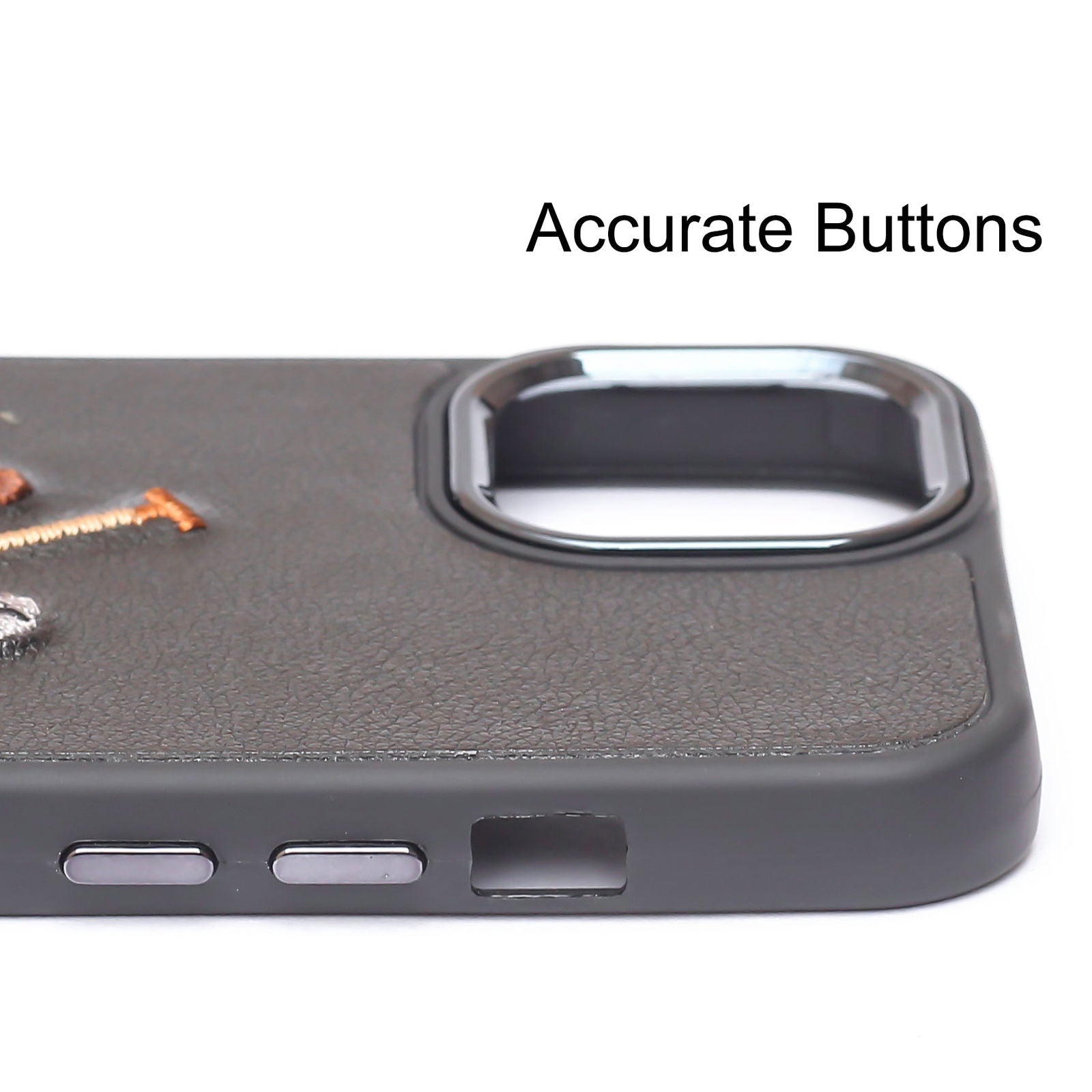 Black Leather Dual Horse rider Ornamented for Apple iPhone 14 Pro