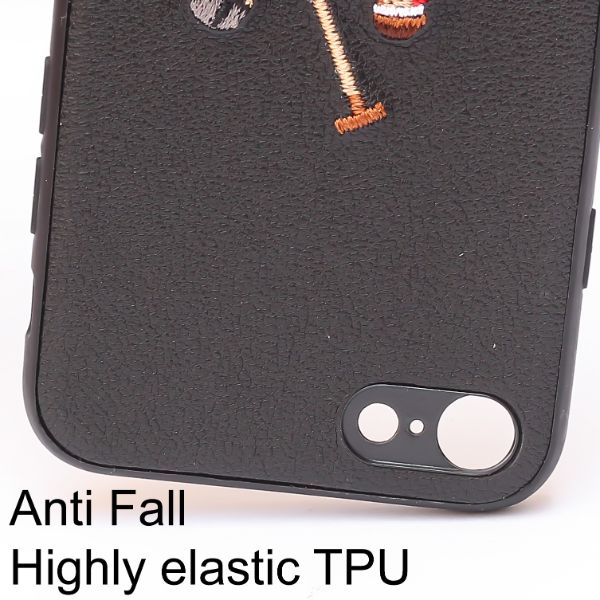 Black Leather Dual Horse rider Ornamented for Apple iPhone 7