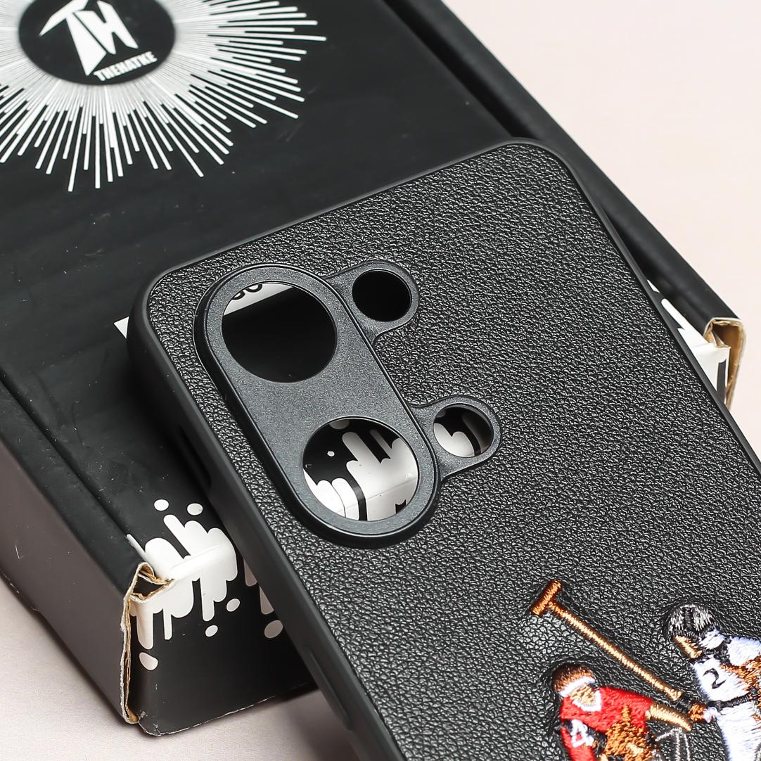 Black Leather Dual Horse rider Ornamented for Oneplus Nord 3