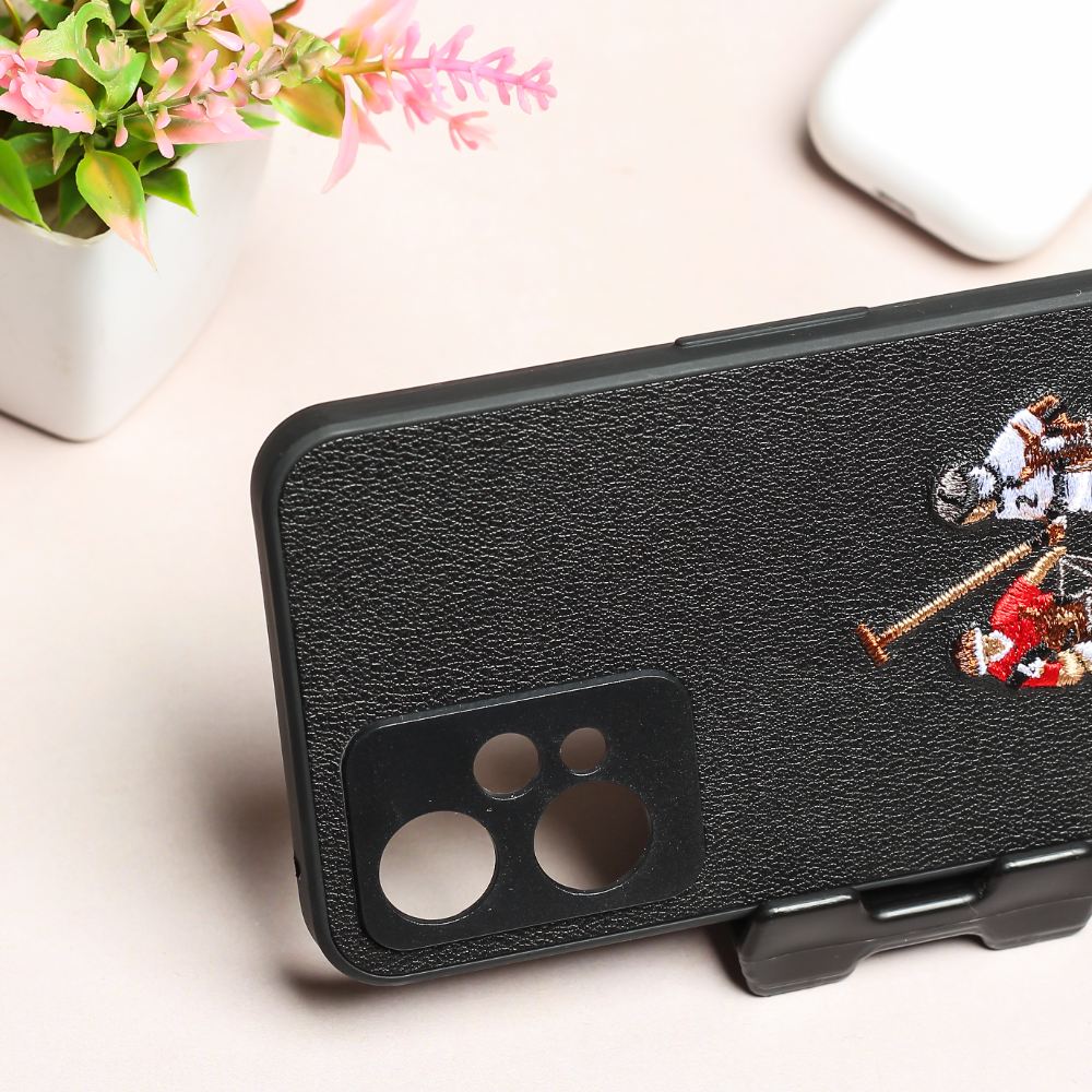 Black Leather Dual Horse rider Ornamented for Oneplus Nord CE 2 Lite