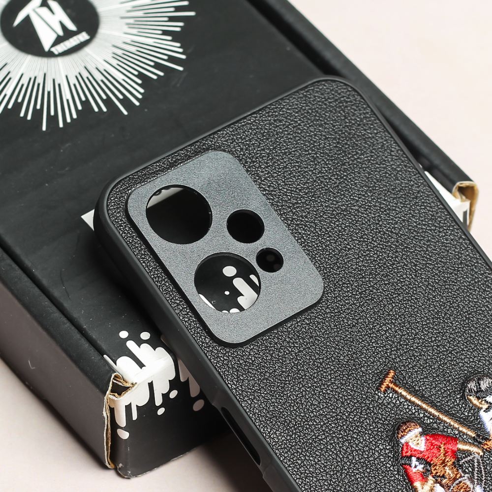 Black Leather Dual Horse rider Ornamented for Oneplus Nord CE 2 Lite