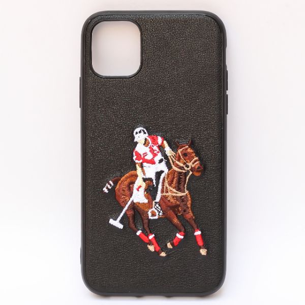 Black Leather Horse rider Ornamented for Apple iPhone 11 Pro Max