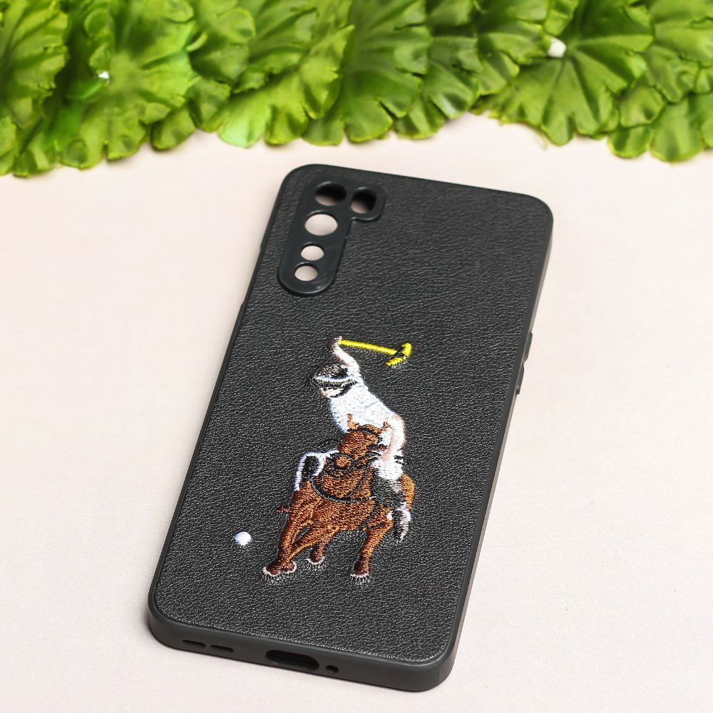 Black Leather Horse rider Ornamented for Oneplus Nord