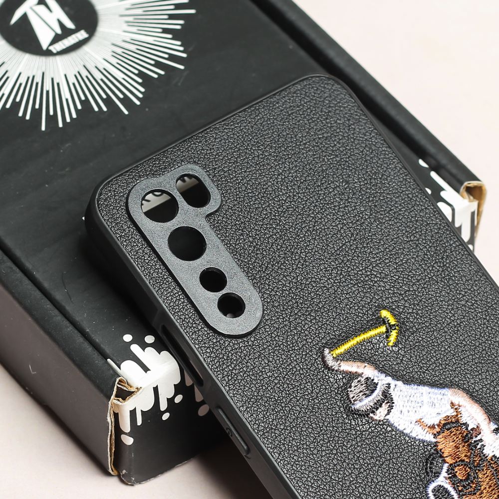 Black Leather Horse rider Ornamented for Oneplus Nord