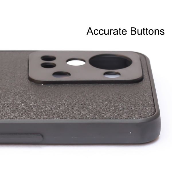 Black Leather Yellow Lion Camera Ornamented for Oneplus Nord 2T