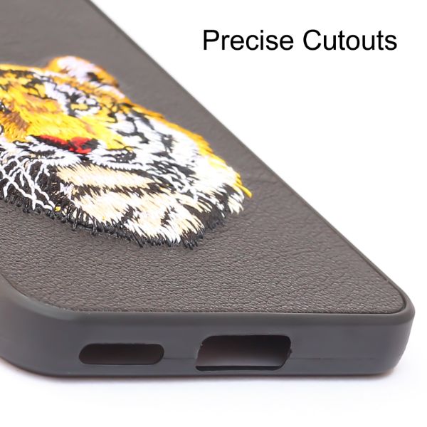 Black Leather Yellow Lion Camera Ornamented for Oneplus Nord 2T
