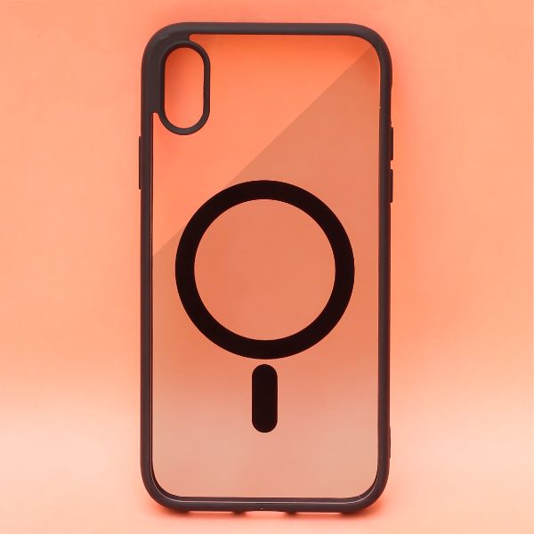 Black MagSafe Clear Transparent Silicone case for Apple iphone Xr