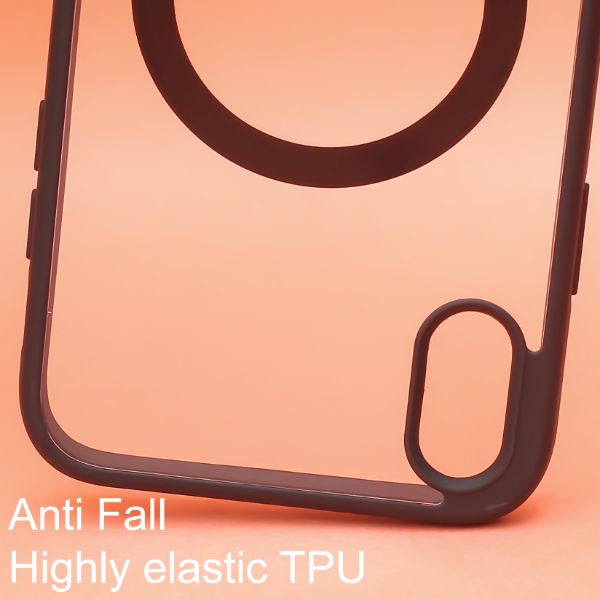 Black MagSafe Clear Transparent Silicone case for Apple iphone Xr