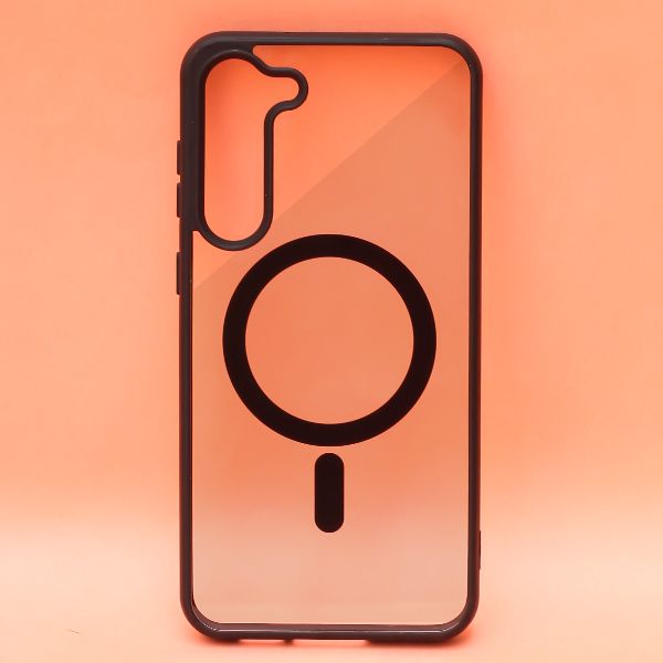 Black MagSafe Clear Transparent Silicone case for Samsung S22 Plus