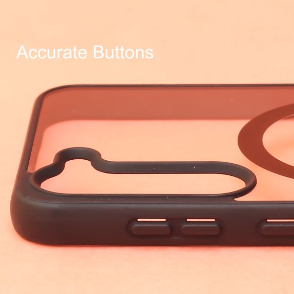 Black MagSafe Clear Transparent Silicone case for Samsung S23 Plus