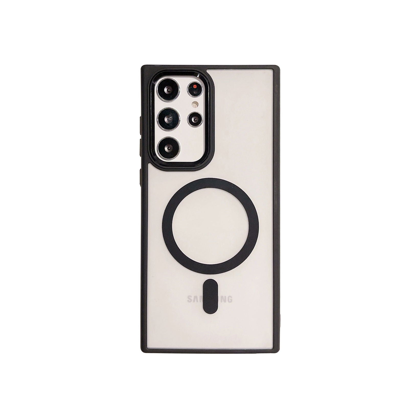 Black MagSafe Clear Transparent Silicone case for Samsung S23 Ultra